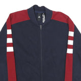 ADIDAS Womens Navy Blue & Maroon Zip Jacket S Cotton Blend Sport Casual