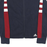 ADIDAS Womens Navy Blue & Maroon Zip Jacket S Cotton Blend Sport Casual