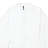 CHICOREE Womens White Jacket M Polyester Blend Plain Zip Casual Outerwear