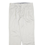 DOCKERS Mens Regular Fit Beige Cotton Blend Zip Trousers W36 L34 Classic