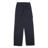 J GALT Womens Cotton Blend Navy Regular Fit Straight Leg Trousers W26 L32