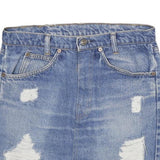LEVI'S Womens Blue Denim Mini Skirt Cotton Distressed Casual M