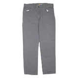 CARHARTT Mens Jeans Grey Regular Straight Denim W38 L31 Workwear Zip Closure