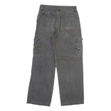 ROZIE Womens Relaxed Grey Denim Jeans W28 L27 Cargo Style Cotton Blend Zip