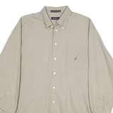 NAUTICA Mens Beige Button Down Shirt XL Cotton Classic Long Sleeve Casual
