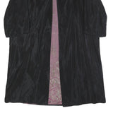 Womens Black Button Polyester Blend Classic Jacket L Plain Button Closure