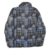 CUTTING EDGE Mens Black & Blue Jacket XL Polyester Checked Zip Casual Outerwear