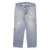 DICKIES Mens Relaxed Light Blue Denim Jeans W34 L28 Distressed Workwear Casual