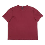 TOMMY HILFIGER Mens Red Graphic T-Shirt XL Short Sleeve Crew Neck Casual Cotton