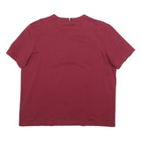 TOMMY HILFIGER Mens Red Graphic T-Shirt XL Short Sleeve Crew Neck Casual Cotton