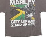 ZION Mens Grey Bob Marley Graphic T-Shirt XL Short Sleeve Crew Neck Vintage