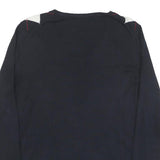 TOMMY HILFIGER Mens Navy & White Argyle Pattern V-Neck Cotton Blend Jumper L