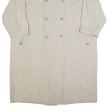 Mens Beige Cotton Double Breasted Button Jacket XL Plain Casual Lightweight