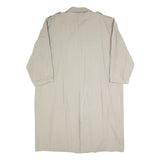 Mens Beige Cotton Double Breasted Button Jacket XL Plain Casual Lightweight