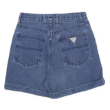 GUESS Womens Denim Blue Casual Shorts S W28 High Waist Classic Fit