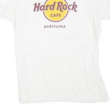 HARD ROCK CAFE Womens White Barcelona Graphic T-Shirt L Short Sleeve Crew Neck