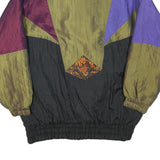ISPO Womens Black & Purple Paisley Panel Zip Jacket L Polyester Blend Vintage