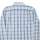 NAUTICA Mens Blue & White Checked Shirt L Classic Button Down Cotton Blend