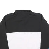 DKNY Womens Black & White Blue Sleeve Logo 1/4 Zip M Sweatshirt Sporty Pullover