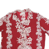 BISHOP ST Womens Red Floral Cotton Blend Shirt Short Sleeve Collared XL Casual