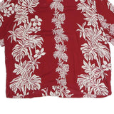 BISHOP ST Womens Red Floral Cotton Blend Shirt Short Sleeve Collared XL Casual