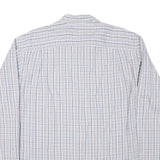 NAUTICA Mens White & Blue Check Shirt L Classic Cotton Blend Lightweight