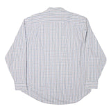 NAUTICA Mens White & Blue Check Shirt L Classic Cotton Blend Lightweight