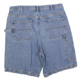 Mens Blue Denim Cotton Blend Casual Shorts L W36 Classic Fit Workwear