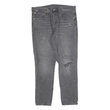 LEVI'S 501S Mens Jeans Black Slim Straight Denim Medium W32 L28 Distressed