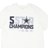 NIKE Mens White 5 Star Champions Graphic T-Shirt L Short Sleeve Crew Neck