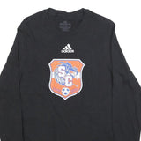 ADIDAS Mens Black Orange Silver Creek Graphic Long Sleeve Crew Neck T-Shirt M