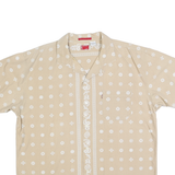 LEVI'S Mens Beige Shirt XL Cotton Blend Short Sleeve Casual Summer