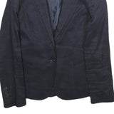 BOSS HUGO BOSS Womens Navy Blue Wool Blend Blazer Jacket UK 4 Tailored Plain