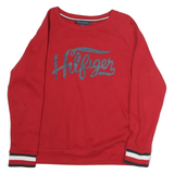 TOMMY HILFIGER Mens Red Crew Neck L Hilfiger Logo Sweatshirt Cotton Casual