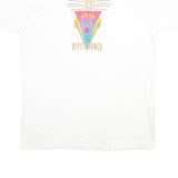 ONEITA Mens White Graphic T-Shirt XL Short Sleeve Crew Neck Cotton Casual
