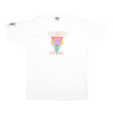 ONEITA Mens White Graphic T-Shirt XL Short Sleeve Crew Neck Cotton Casual