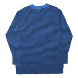 TOMMY HILFIGER Womens Blue & Black Patterned Jumper V-Neck Basic Knit L