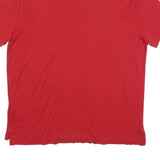 POLO RALPH LAUREN Mens Red Short Sleeve Plain Polo Shirt L Cotton Blend Casual