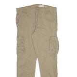 WRANGLER Mens Regular Beige Cotton Blend Regular Tapered Trousers W34 L31 Cargo