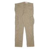 WRANGLER Mens Regular Beige Cotton Blend Regular Tapered Trousers W34 L31 Cargo