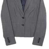 HOBBS LONDON Womens Grey Wool Blend Tailored Jacket UK 8 Plain Button Closure