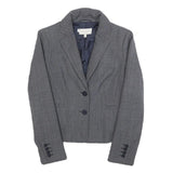 HOBBS LONDON Womens Grey Wool Blend Tailored Jacket UK 8 Plain Button Closure