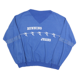 Mens Blue Cotton Blend Running Jeans V-Neck Sweatshirt M Casual Pullover