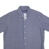 RALPH LAUREN Mens Blue Patterned Short Sleeve Shirt L Cotton Casual Summer