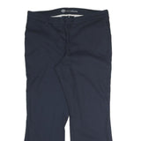 DICKIES Womens Polyester Blend Navy Blue Regular Fit Straight Leg Trousers W38