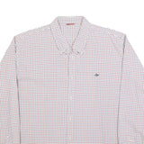 LEVI'S Mens White & Blue Checked Shirt 2XL Cotton Blend Casual Long Sleeve