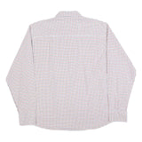 LEVI'S Mens White & Blue Checked Shirt 2XL Cotton Blend Casual Long Sleeve