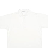 IZOD Mens White Short Sleeve Plain Polo Shirt L Cotton Casual Classic