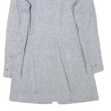 ZARA Womens Grey Linen Blend Button Jacket S Tailored Classic Plain Lightweight