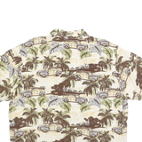 NATURAL ISSUE Mens Beige Brown Rayon Casual Shirt L Summer Vacation Pattern